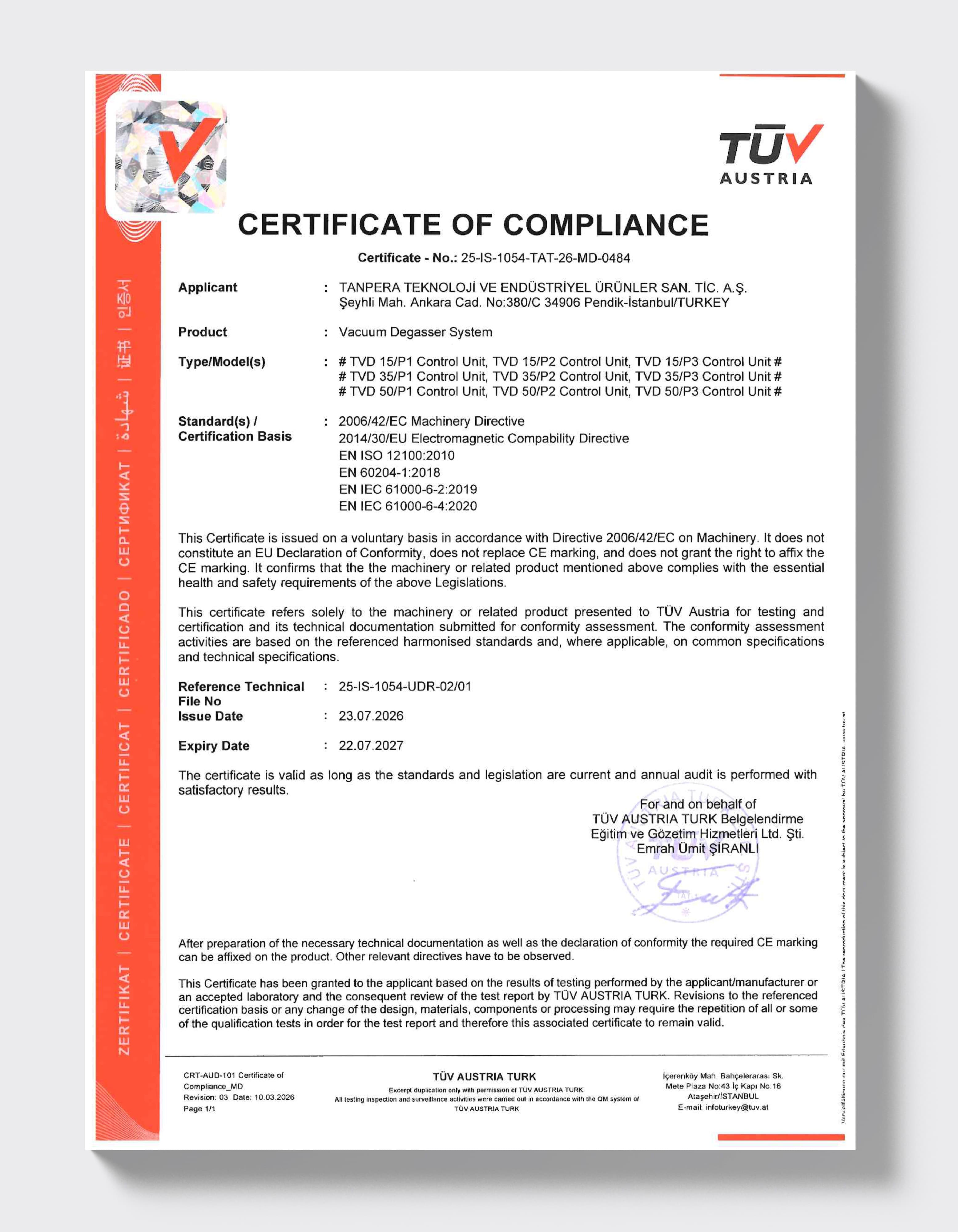 TÜV AUSTRIA — Vacuum Degasser (TVD)